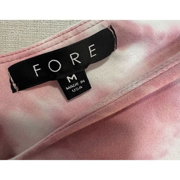 Fore Pink and White Tie Dye Tank Style Stretchy Body Suit - Picture 2 of 5